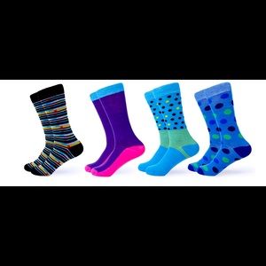 Men’s 4-pairs Awesome funny and colorful dress socks. 10-13 size